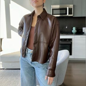 🤎WORN ONCE: Aritzia Vegan Leather Jacket